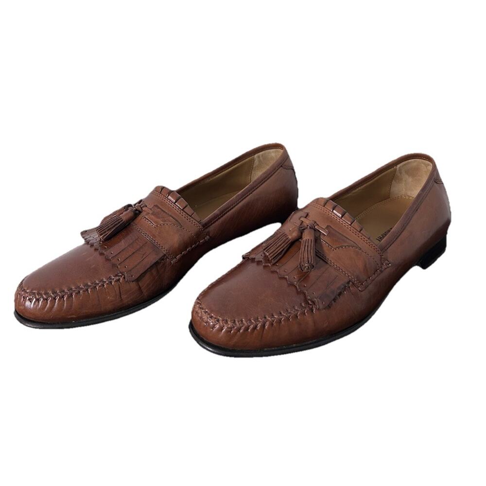 Johnston & Murphy Shoes Mens Size 11 Brown Leather Tassel Loafers Dress Classic